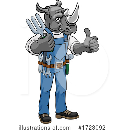 Royalty-Free (RF) Rhino Clipart Illustration by AtStockIllustration - Stock Sample #1723092