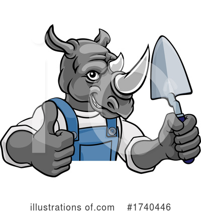 Royalty-Free (RF) Rhino Clipart Illustration by AtStockIllustration - Stock Sample #1740446