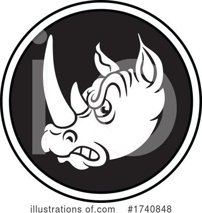 Royalty-Free (RF) Rhino Clipart Illustration by Johnny Sajem - Stock Sample #1740848