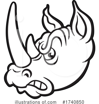Royalty-Free (RF) Rhino Clipart Illustration by Johnny Sajem - Stock Sample #1740850