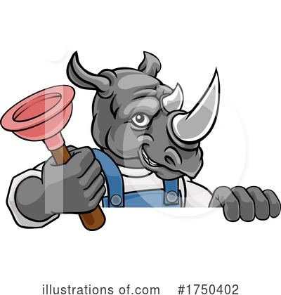 Royalty-Free (RF) Rhino Clipart Illustration by AtStockIllustration - Stock Sample #1750402