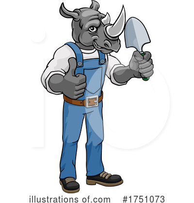 Royalty-Free (RF) Rhino Clipart Illustration by AtStockIllustration - Stock Sample #1751073