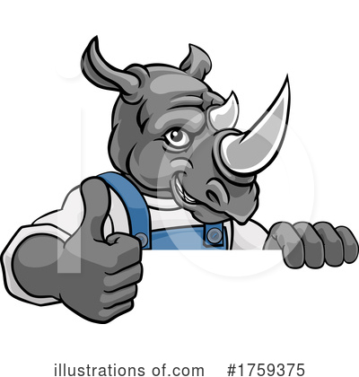Royalty-Free (RF) Rhino Clipart Illustration by AtStockIllustration - Stock Sample #1759375