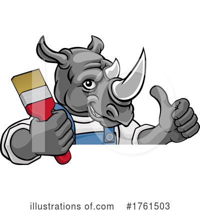 Royalty-Free (RF) Rhino Clipart Illustration by AtStockIllustration - Stock Sample #1761503
