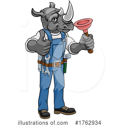 Royalty-Free (RF) Rhino Clipart Illustration by AtStockIllustration - Stock Sample #1762934