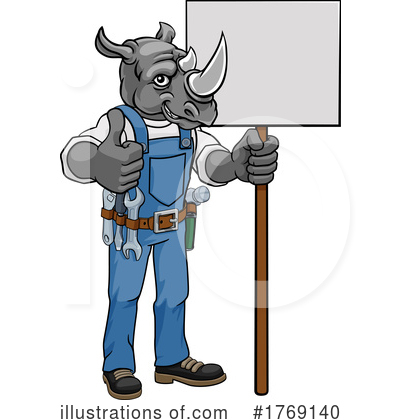 Royalty-Free (RF) Rhino Clipart Illustration by AtStockIllustration - Stock Sample #1769140