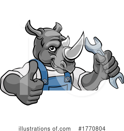 Royalty-Free (RF) Rhino Clipart Illustration by AtStockIllustration - Stock Sample #1770804