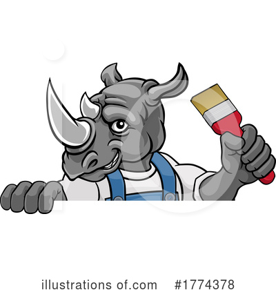 Royalty-Free (RF) Rhino Clipart Illustration by AtStockIllustration - Stock Sample #1774378