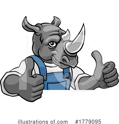 Royalty-Free (RF) Rhino Clipart Illustration by AtStockIllustration - Stock Sample #1779095