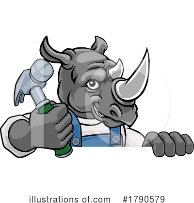 Royalty-Free (RF) Rhino Clipart Illustration by AtStockIllustration - Stock Sample #1790579