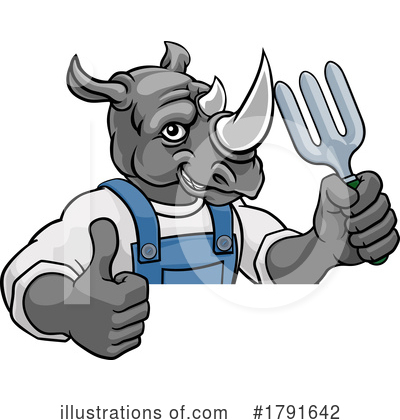 Royalty-Free (RF) Rhino Clipart Illustration by AtStockIllustration - Stock Sample #1791642