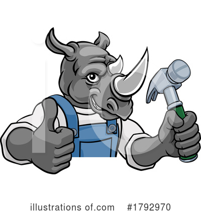 Royalty-Free (RF) Rhino Clipart Illustration by AtStockIllustration - Stock Sample #1792970