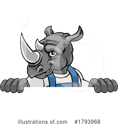 Royalty-Free (RF) Rhino Clipart Illustration by AtStockIllustration - Stock Sample #1793968