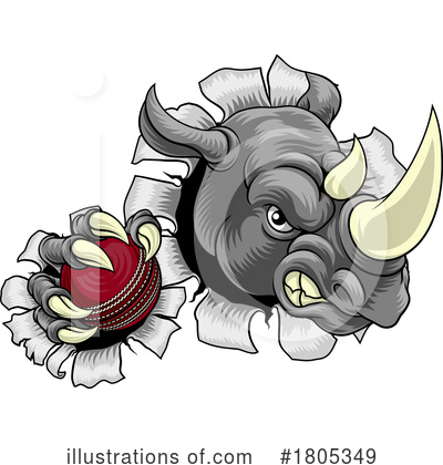 Royalty-Free (RF) Rhino Clipart Illustration by AtStockIllustration - Stock Sample #1805349