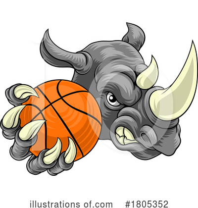 Royalty-Free (RF) Rhino Clipart Illustration by AtStockIllustration - Stock Sample #1805352