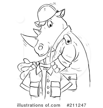 Royalty-Free (RF) Rhino Clipart Illustration by Alex Bannykh - Stock Sample #211247