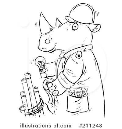 Royalty-Free (RF) Rhino Clipart Illustration by Alex Bannykh - Stock Sample #211248