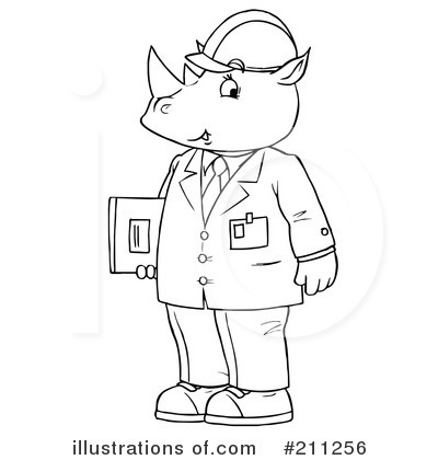 Royalty-Free (RF) Rhino Clipart Illustration by Alex Bannykh - Stock Sample #211256