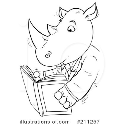Royalty-Free (RF) Rhino Clipart Illustration by Alex Bannykh - Stock Sample #211257