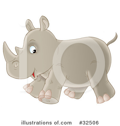Royalty-Free (RF) Rhino Clipart Illustration by Alex Bannykh - Stock Sample #32506