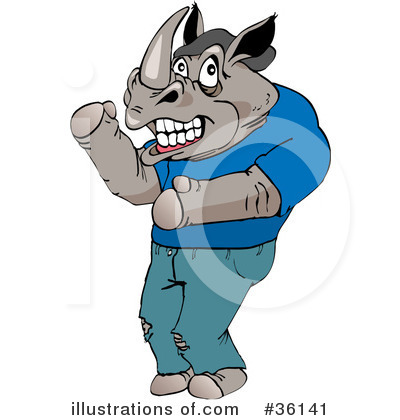 Rhino Clipart #36141 by Dennis Holmes Designs