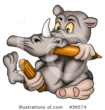 Royalty-Free (RF) Rhino Clipart Illustration by dero - Stock Sample #36574