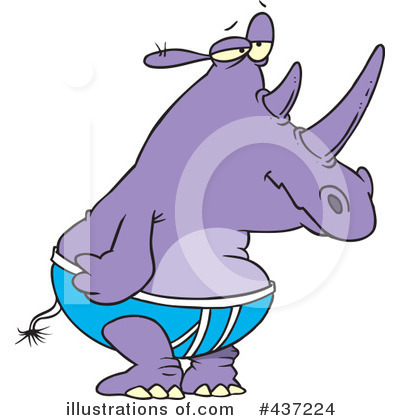 Royalty-Free (RF) Rhino Clipart Illustration by toonaday - Stock Sample #437224