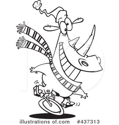 Royalty-Free (RF) Rhino Clipart Illustration by toonaday - Stock Sample #437313