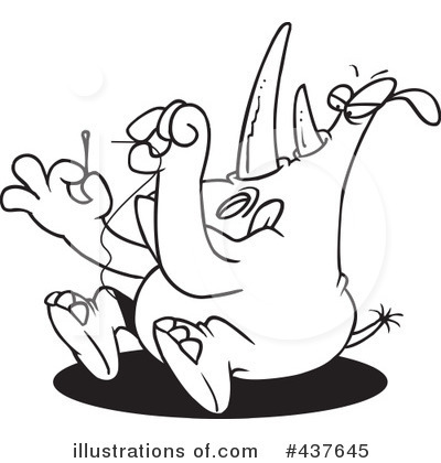 Royalty-Free (RF) Rhino Clipart Illustration by toonaday - Stock Sample #437645