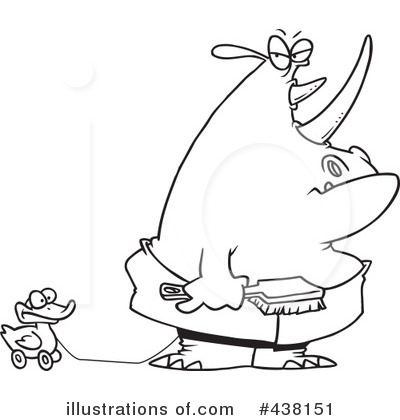 Royalty-Free (RF) Rhino Clipart Illustration by toonaday - Stock Sample #438151