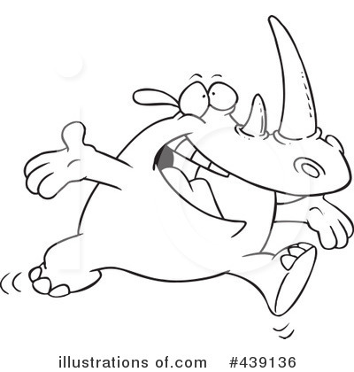 Royalty-Free (RF) Rhino Clipart Illustration by toonaday - Stock Sample #439136