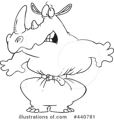 Royalty-Free (RF) Rhino Clipart Illustration by toonaday - Stock Sample #440781