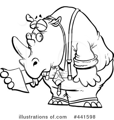 Royalty-Free (RF) Rhino Clipart Illustration by toonaday - Stock Sample #441598