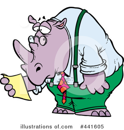 Royalty-Free (RF) Rhino Clipart Illustration by toonaday - Stock Sample #441605