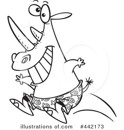 Royalty-Free (RF) Rhino Clipart Illustration by toonaday - Stock Sample #442173