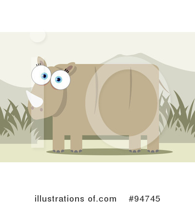 Royalty-Free (RF) Rhino Clipart Illustration by Qiun - Stock Sample #94745