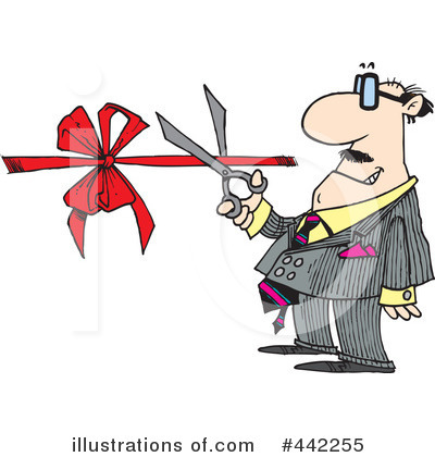 Royalty-Free (RF) Ribbon Cutting Clipart Illustration by toonaday - Stock Sample #442255