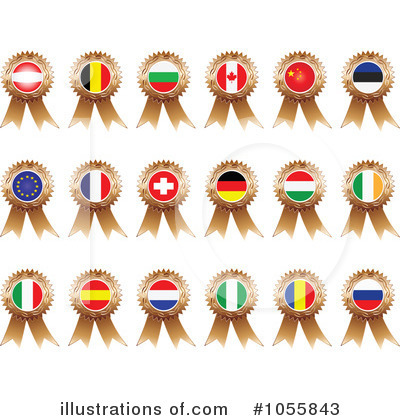 Royalty-Free (RF) Ribbon Medals Clipart Illustration by Andrei Marincas - Stock Sample #1055843
