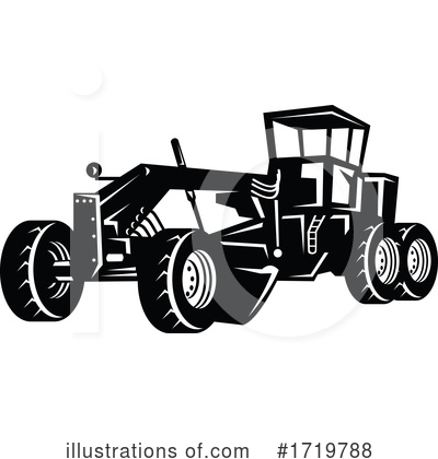 Royalty-Free (RF) Road Grader Clipart Illustration by patrimonio - Stock Sample #1719788