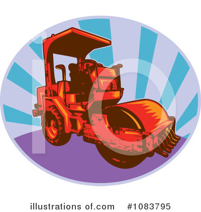 Royalty-Free (RF) Road Roller Clipart Illustration by patrimonio - Stock Sample #1083795
