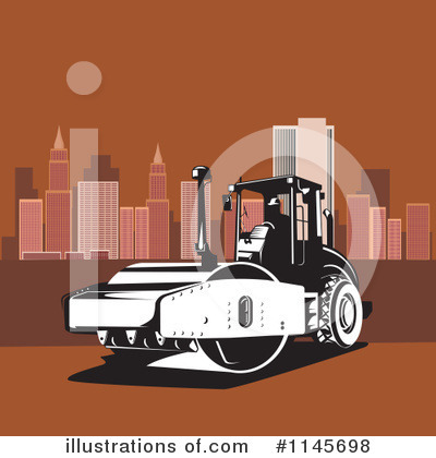 Royalty-Free (RF) Road Roller Clipart Illustration by patrimonio - Stock Sample #1145698