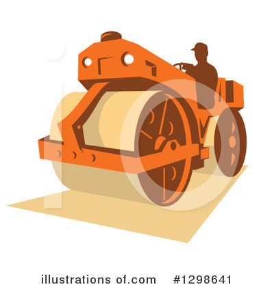 Royalty-Free (RF) Road Roller Clipart Illustration by patrimonio - Stock Sample #1298641