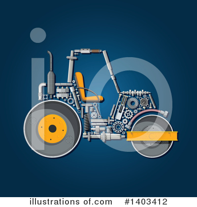Royalty-Free (RF) Road Roller Clipart Illustration by Vector Tradition SM - Stock Sample #1403412