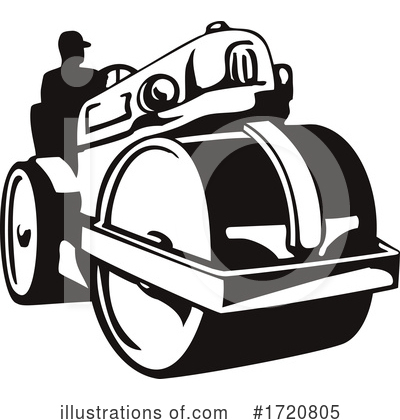 Royalty-Free (RF) Road Roller Clipart Illustration by patrimonio - Stock Sample #1720805