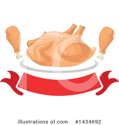 Royalty-Free (RF) Roasted Chicken Clipart Illustration by Vector Tradition SM - Stock Sample #1434692