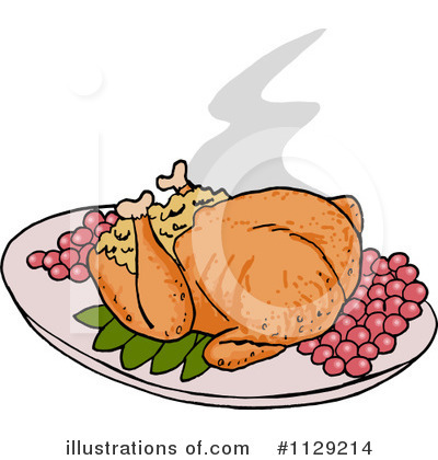 Royalty-Free (RF) Roasted Turkey Clipart Illustration by LaffToon - Stock Sample #1129214