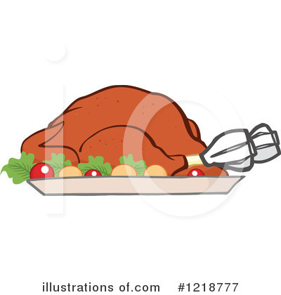 Royalty-Free (RF) Roasted Turkey Clipart Illustration by Hit Toon - Stock Sample #1218777