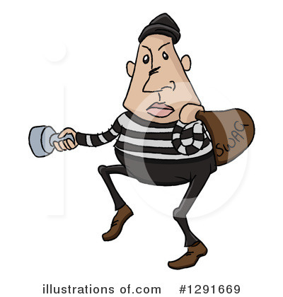 Royalty-Free (RF) Robber Clipart Illustration by AtStockIllustration - Stock Sample #1291669