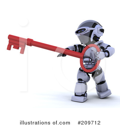 Royalty-Free (RF) Robot Character Clipart Illustration by KJ Pargeter - Stock Sample #209712