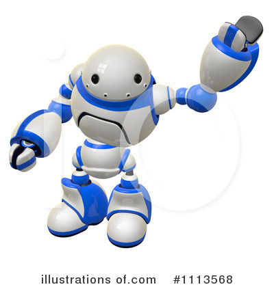 Royalty-Free (RF) Robot Clipart Illustration by Leo Blanchette - Stock Sample #1113568